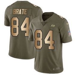 Nike Buccaneers 84 Cameron Brate Olive Gold Men Stitched NFL Limited 2017 Salute To Service Jersey