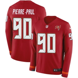 Nike Buccaneers 90 Jason Pierre Paul Red Team Color Men s Stitched NFL Limited Therma Long Sleeve Jersey