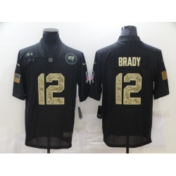 Nike Tampa Bay Buccaneers 12 Tom Brady Black Camo 2020 Salute To Service Limited Jersey