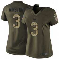 Womens Nike Tampa Bay Buccaneers 3 Jameis Winston Elite Green Salute to Service NFL Jersey