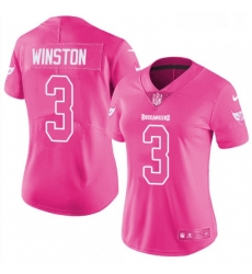 Womens Nike Tampa Bay Buccaneers 3 Jameis Winston Limited Pink Rush Fashion NFL Jersey