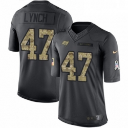 Youth Nike Tampa Bay Buccaneers 47 John Lynch Limited Black 2016 Salute to Service NFL Jersey