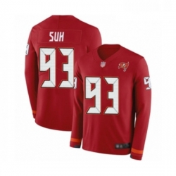 Youth Tampa Bay Buccaneers 93 Ndamukong Suh Limited Red Therma Long Sleeve Football Jersey