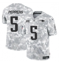 Men New England Patriots 5 Jabrill Peppers 2024 F U S E Arctic Camo Salute To Service Limited Stitched Jersey