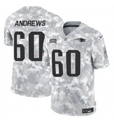 Men New England Patriots 60 David Andrews 2024 F U S E Arctic Camo Salute To Service Limited Stitched Jersey