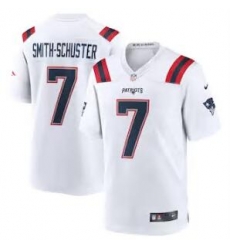 Men New England Patriots 7 JuJu Smith Schuster White Stitched Game Jersey