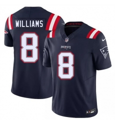 Men New England Patriots  8 Kyle Williams Navy 2026 F U S E  Vapor Limited Stitched Football Jersey