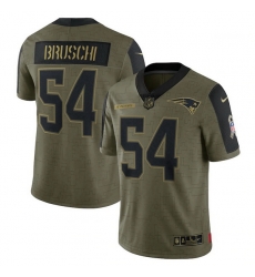 Men's New England Patriots Tedy Bruschi Nike Olive 2021 Salute To Service Retired Player Limited Jersey