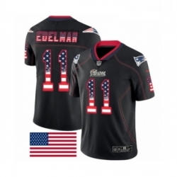 Mens Nike New England Patriots 11 Julian Edelman Limited Black Rush USA Flag NFL Jersey