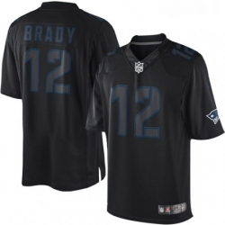 Mens Nike New England Patriots 12 Tom Brady Limited Black Impact NFL Jersey