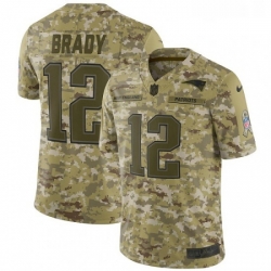 Mens Nike New England Patriots 12 Tom Brady Limited Camo 2018 Salute to Service NFL Jersey