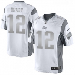 Mens Nike New England Patriots 12 Tom Brady Limited White Platinum NFL Jersey