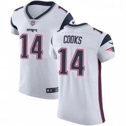 Mens Nike New England Patriots 14 Brandin Cooks White Vapor Untouchable Elite Player NFL Jersey