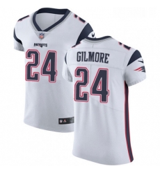 Mens Nike New England Patriots 24 Stephon Gilmore White Vapor Untouchable Elite Player NFL Jersey