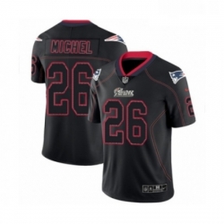 Mens Nike New England Patriots 26 Sony Michel Limited Lights Out Black Rush NFL Jersey