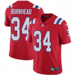 Mens Nike New England Patriots 34 Rex Burkhead Red Alternate Vapor Untouchable Limited Player NFL Jersey