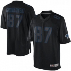 Mens Nike New England Patriots 87 Rob Gronkowski Limited Black Impact NFL Jersey