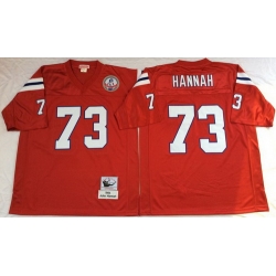 Mitchell And Ness patriots #73 john hannah red Mens Throwback Stitched NFL Jersey