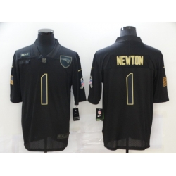 Nike New England Patriots 1 Cam Newton Black 2020 Salute To Service Limited Jersey