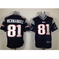 Nike New England Patriots 81 Aaron Hernandez Blue Elite NFL Jersey