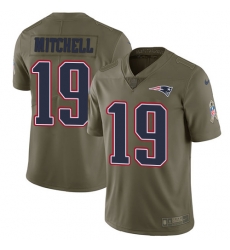 Nike Patriots #19 Malcolm Mitchell Olive Mens Stitched NFL Limited 2017 Salute To Service Jersey