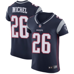 Nike Patriots #26 Sony Michel Navy Blue Team Color Mens Stitched NFL Vapor Untouchable Elite Jersey