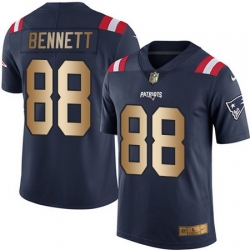 Nike Patriots #88 Martellus Bennett Navy Blue Mens Stitched NFL Limited Gold Rush Jersey