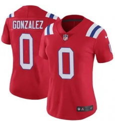 Women New England Patriots 0 Christian Gonzalez Red Stitched Vapor Limited Jersey