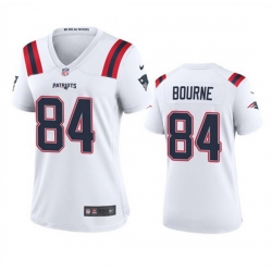 Women New England Patriots 84 Kendrick Bourne White Stitched Jersey  Run Small