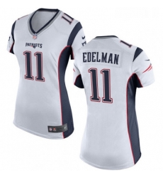 Womens Nike New England Patriots 11 Julian Edelman Game White NFL Jersey