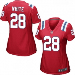 Womens Nike New England Patriots 28 James White Game Red Alternate NFL Jersey