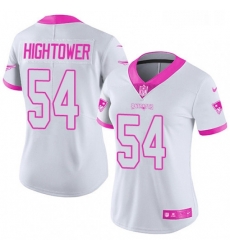 Womens Nike New England Patriots 54 Donta Hightower Limited WhitePink Rush Fashion NFL Jersey