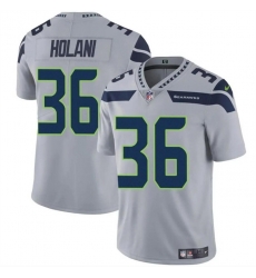 Men Seattle Seahawks 36 George Holani Grey Vapor Limited Stitched Football Jersey