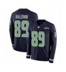 Mens Nike Seattle Seahawks 89 Doug Baldwin Limited Navy Blue Therma Long Sleeve NFL Jersey