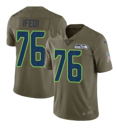 Nike Seahawks #76 Germain Ifedi Olive Mens Stitched NFL Limited 2017 Salute to Service Jersey