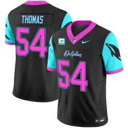 Men Miami Dolphins 54 Zach Thomas Black F U S E  With 4 Star C Patch Miami Vice Vapor Limited Stitched Football Jersey