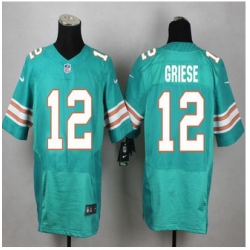 New Miami Dolphins #12 Bob Griese Aqua Green Alternate Mens Stitched NFL Elite Jersey