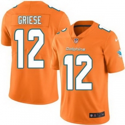 Nike Dolphins #12 Bob Griese Orange Mens Stitched NFL Limited Rush Jersey