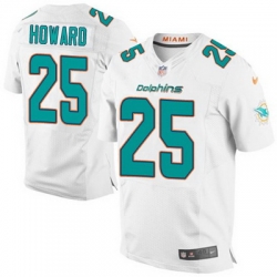 Nike Dolphins #25 Xavien Howard White Mens Stitched NFL New Elite Jersey