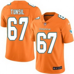 Nike Dolphins #67 Laremy Tunsil Orange Mens Stitched NFL Limited Rush Jersey