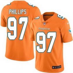 Nike Dolphins #97 Jordan Phillips Orange Mens Stitched NFL Limited Rush Jersey