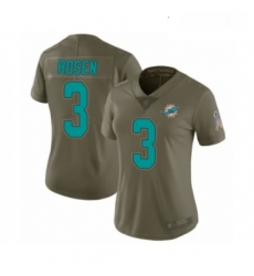 Womens Miami Dolphins 3 Josh Rosen Limited Olive 2017 Salute to Service Football Jersey