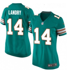 Womens Nike Miami Dolphins 14 Jarvis Landry Game Aqua Green Alternate NFL Jersey