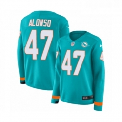 Womens Nike Miami Dolphins 47 Kiko Alonso Limited Aqua Therma Long Sleeve NFL Jersey