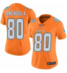 Womens Nike Miami Dolphins 80 Danny Amendola Limited Orange Rush Vapor Untouchable NFL Jersey