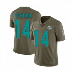 Youth Miami Dolphins 14 Ryan Fitzpatrick Limited Olive 2017 Salute to Service Football Jersey