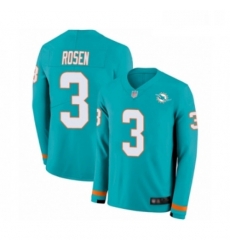 Youth Miami Dolphins 3 Josh Rosen Limited Aqua Therma Long Sleeve Football Jersey