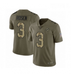 Youth Miami Dolphins 3 Josh Rosen Limited Olive Camo 2017 Salute to Service Football Jersey