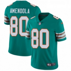 Youth Nike Miami Dolphins 80 Danny Amendola Aqua Green Alternate Vapor Untouchable Elite Player NFL Jersey