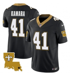 Men New Orleans Saints 41 Alvin Kamara Black 2023 F U S E  1987 Legacy Vapor Stitched Jersey